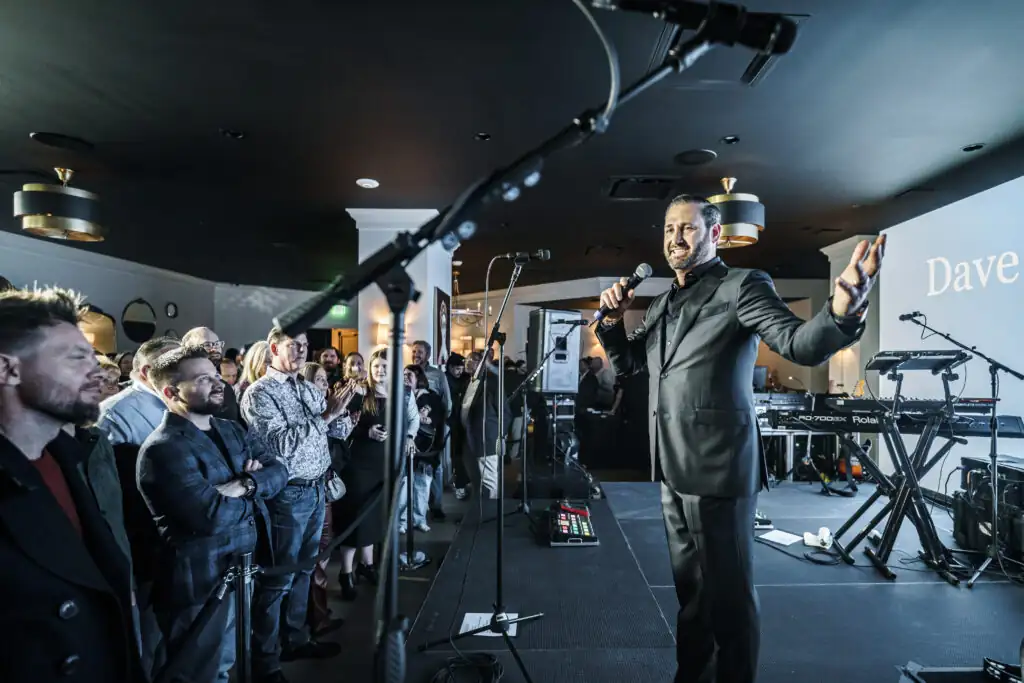 Dave Cantin hosting on stage at NADA’s Biggest Afterparty Yet in New Orleans 2025