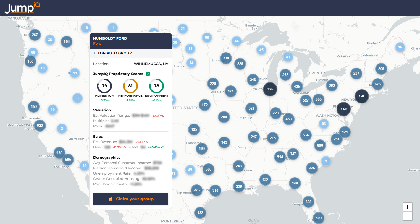 JumpIQ platform provides unprecedented, detailed insights into all 6,700 dealer groups and 18,000 rooftops