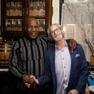 Mike Tyson joins Stoler Automotive for dinner. Setup by The Dave Cantin Group.